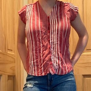 Red Striped Blouse